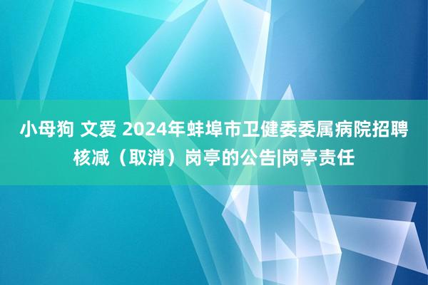 小母狗 文爱 2024年蚌埠市卫健委委属病院招聘核减（取消）岗亭的公告|岗亭责任